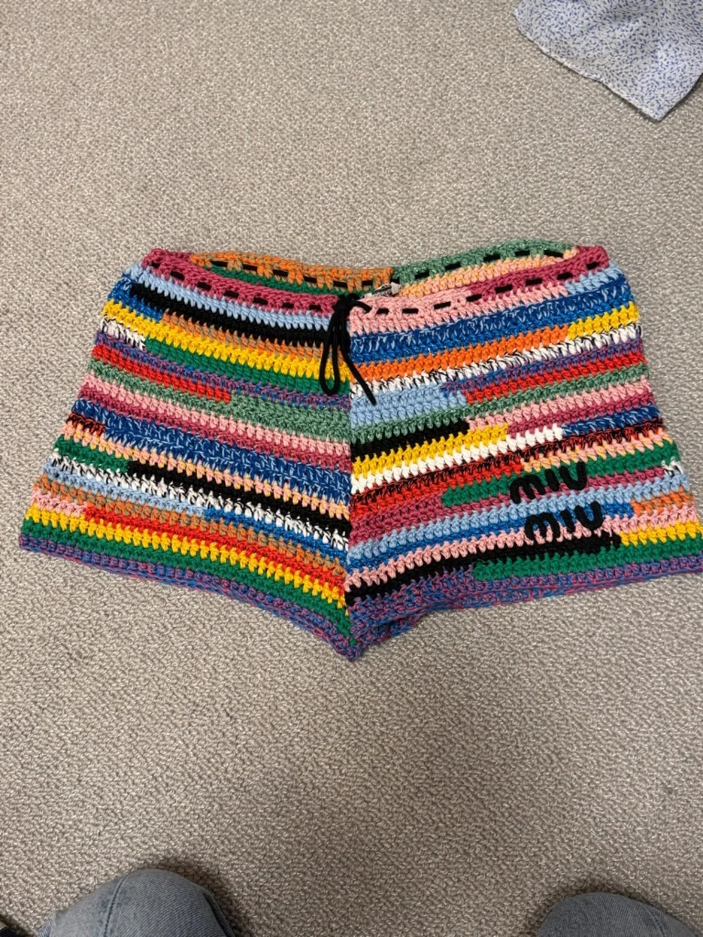 Miu Miu Multicolor Crochet Women's Shorts - Picture 1 of 6